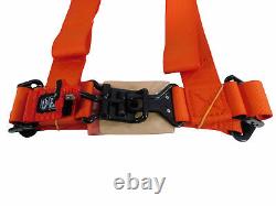 Pro Armor Seat Belt Safety Harness 4Point 2 Padded RZR Rhino Can Am ORANGE PAIR