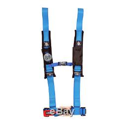 Pro Armor Seat Belt Safety Harness 4 Point 2 Padded RZR Rhino Can Am Blue