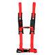 Pro Armor Seat Belt Safety Harness 4 Point 2 Padded Red RZR Rhino Commander