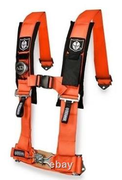 Pro Armor Seat Belt Safety Harness 5 Point 3 Padded RZR Rhino Can Am Orange