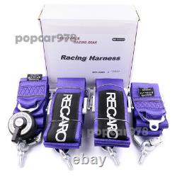 Purple RECARO 4 Point 3 Racing Seat Belt Quick Release Seatbelt Snap-On Harness