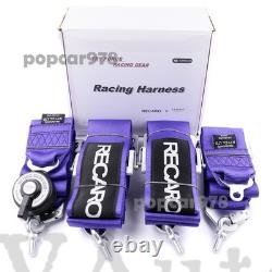 Purple RECARO 4 Point 3 Racing Seat Belt Quick Release Seatbelt Snap-On Harness