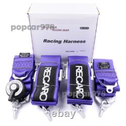 Purple RECARO 4 Point 3 Racing Seat Belt Quick Release Seatbelt Snap-On Harness