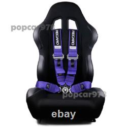 Purple RECARO 4 Point 3 Racing Seat Belt Quick Release Seatbelt Snap-On Harness