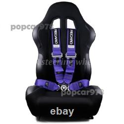 Purple RECARO 4 Point 3 Racing Seat Belt Quick Release Seatbelt Snap-On Harness