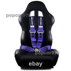 Purple RECARO 4 Point 3 Racing Seat Belt Quick Release Seatbelt Snap-On Harness
