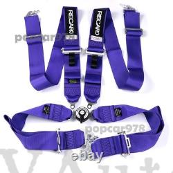 Purple RECARO 4 Point 3 Racing Seat Belt Quick Release Seatbelt Snap-On Harness