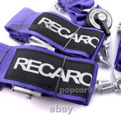 Purple RECARO 4 Point 3 Racing Seat Belt Quick Release Seatbelt Snap-On Harness