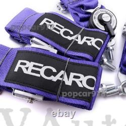 Purple RECARO 4 Point 3 Racing Seat Belt Quick Release Seatbelt Snap-On Harness