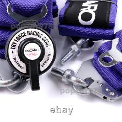 Purple RECARO 4 Point 3 Racing Seat Belt Quick Release Seatbelt Snap-On Harness