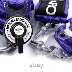 Purple RECARO 4 Point 3 Racing Seat Belt Quick Release Seatbelt Snap-On Harness
