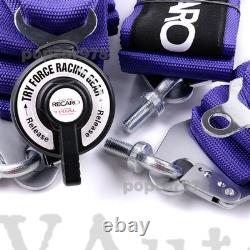 Purple RECARO 4 Point 3 Racing Seat Belt Quick Release Seatbelt Snap-On Harness
