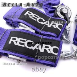 Purple RECARO 4 Point 3 Racing Seat Belt Quick Release Seatbelt Snap-On Harness
