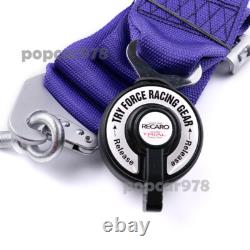 Purple RECARO 4 Point 3 Racing Seat Belt Quick Release Seatbelt Snap-On Harness