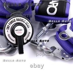 Purple RECARO 4 Point 3 Racing Seat Belt Quick Release Seatbelt Snap-On Harness