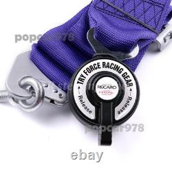 Purple RECARO 4 Point 3 Racing Seat Belt Quick Release Seatbelt Snap-On Harness