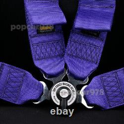 Purple RECARO 4 Point 3 Racing Seat Belt Quick Release Seatbelt Snap-On Harness