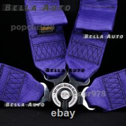 Purple RECARO 4 Point 3 Racing Seat Belt Quick Release Seatbelt Snap-On Harness