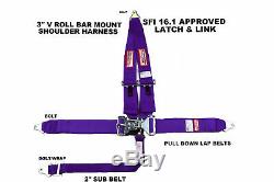 Purple Safety Harness Racing 5 Point Sfi 16.1 Latch & Link 3 Racing Seat Belt