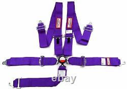 Purple Safety Harness Sfi 16.1 Racing 5 Point Floor Mount 3 Cam Lock Seat Belt