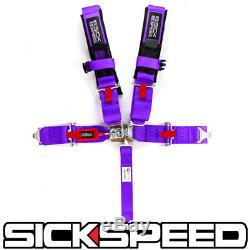 Purple Sfi Approved 5 Point Racing Harness Shoulder Pad Safety Seat Belt Buckle