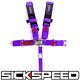 Purple Sfi Approved 5 Point Racing Harness Shoulder Pad Safety Seat Belt Buckle