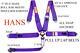 Purple Snap In Clip In 3 Race Harness Seat Belt Sfi 16.1 With Hans Cam Lock