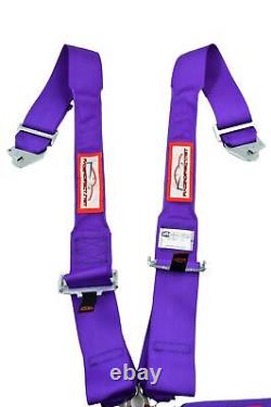 Purple Snap In Clip In 3 Race Harness Seat Belt Sfi 16.1 With Hans Cam Lock