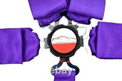 Purple Snap In Clip In 3 Race Harness Seat Belt Sfi 16.1 With Hans Cam Lock