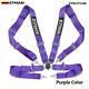 Purple Universal 4-Point 3 Nylon Strap Harness Safety Camlock Racing Seat Belt