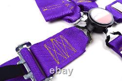 Purple & Yellow Stitching Safety Harness Sfi 16.1 Cam Lock 5 Point V Belt 3