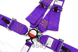 Purple & Yellow Stitching Safety Harness Sfi 16.1 Cam Lock 5 Point V Belt 3