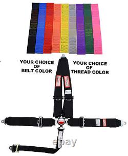 Purple & Yellow Stitching Safety Harness Sfi 16.1 Cam Lock 5 Point V Belt 3