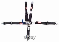 Quarter Midget Racing Harness Sfi 16.1 5 Point Latch & Link Seat Belt Black