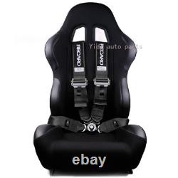 RECARO Black 4Pt 3 Racing Seat Belt Harness QR Snap-On for Track/Drift Safety