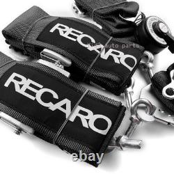 RECARO Black 4Pt 3 Racing Seat Belt Harness QR Snap-On for Track/Drift Safety