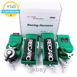RECARO Green 4Pt 3 Racing Seat Belt Harness QR Snap-On for Track/Drift Safety