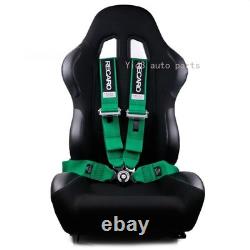 RECARO Green 4Pt 3 Racing Seat Belt Harness QR Snap-On for Track/Drift Safety
