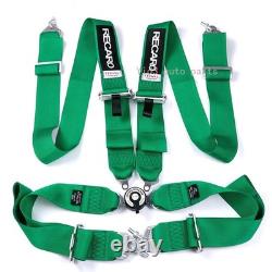 RECARO Green 4Pt 3 Racing Seat Belt Harness QR Snap-On for Track/Drift Safety