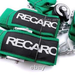 RECARO Green 4Pt 3 Racing Seat Belt Harness QR Snap-On for Track/Drift Safety