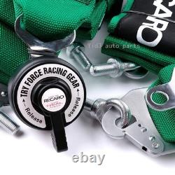 RECARO Green 4Pt 3 Racing Seat Belt Harness QR Snap-On for Track/Drift Safety