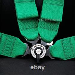 RECARO Green 4Pt 3 Racing Seat Belt Harness QR Snap-On for Track/Drift Safety