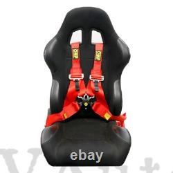 RED OMP 4 Point 3 Racing Seat Belt Quick Release Seatbelt Snap-On Harness