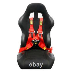 RED OMP 4 Point 3 Racing Seat Belt Quick Release Seatbelt Snap-On Harness