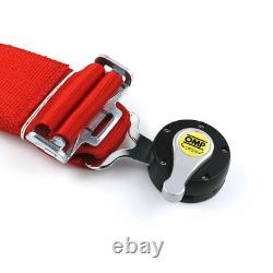 RED OMP 4 Point 3 Racing Seat Belt Quick Release Seatbelt Snap-On Harness