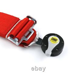 RED OMP 4 Point 3 Racing Seat Belt Quick Release Seatbelt Snap-On Harness