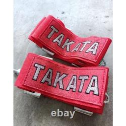 RED Takata Racing Seat Belt Harness 4 Point Snap-On 3 Cam lock Universal