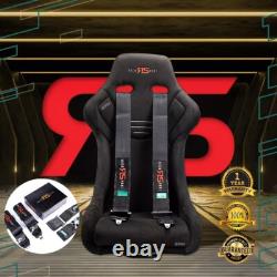 RS Racing Black Seat Belt Harness 4 Point 3 Snap On Sports Cam Lock Universal