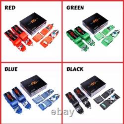 RS Racing Black Seat Belt Harness 4 Point 3 Snap On Sports Cam Lock Universal