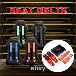 RS Racing Green Seat Belt Harness 4 Point 3 Snap On Sports Cam Lock Universal